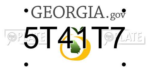 5T41T7 Georgia License Plate