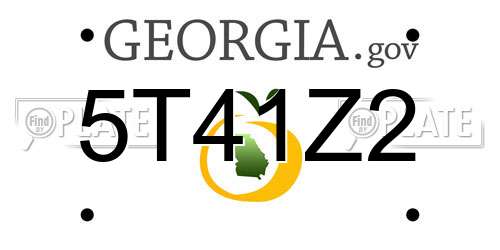 5T41Z2 Georgia License Plate