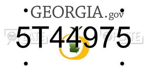 5T44975 Georgia License Plate