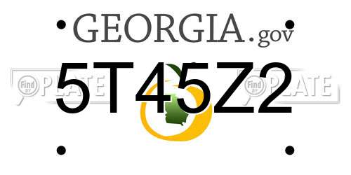 5T45Z2 Georgia License Plate