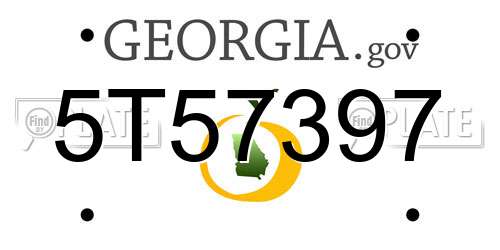 5T57397 Georgia License Plate