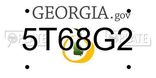 5T68G2 Georgia License Plate