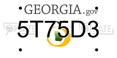 5T75D3 Georgia License Plate