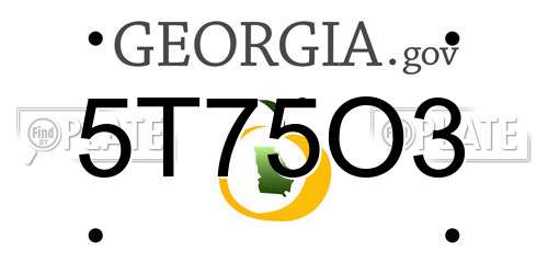 5T75O3 Georgia License Plate