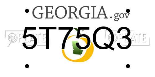 5T75Q3 Georgia License Plate