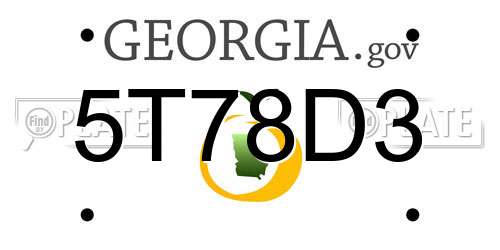 5T78D3 Georgia License Plate