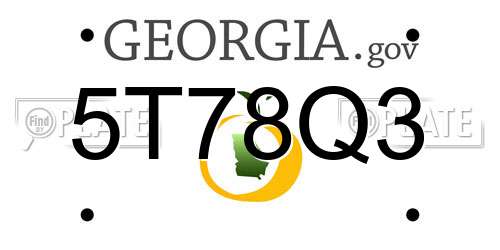 5T78Q3 Georgia License Plate