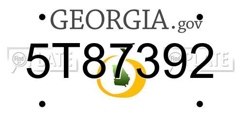 5T87392 Georgia License Plate