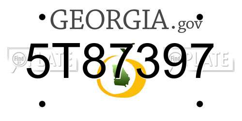5T87397 Georgia License Plate