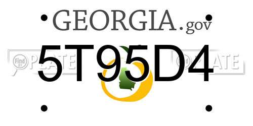 5T95D4 Georgia License Plate