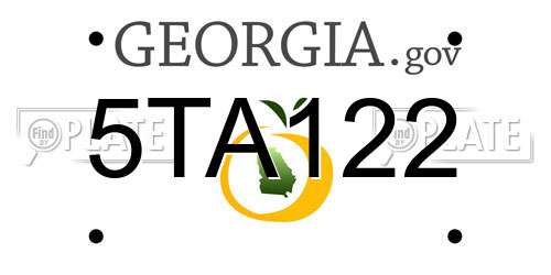 5TA122 Georgia License Plate