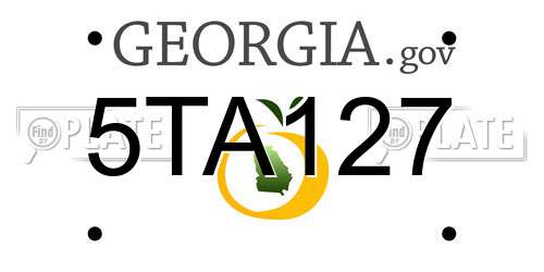 5TA127 Georgia License Plate