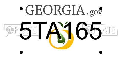 5TA165 Georgia License Plate