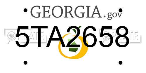 5TA2658 Georgia License Plate