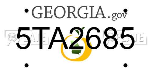 5TA2685 Georgia License Plate