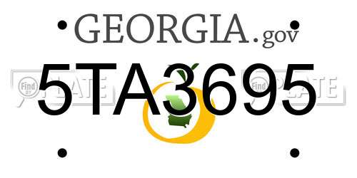 5TA3695 Georgia License Plate