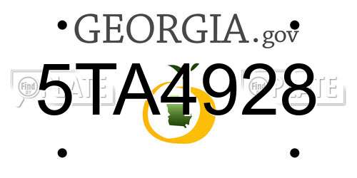 5TA4928 Georgia License Plate