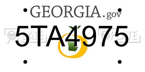 5TA4975 Georgia License Plate