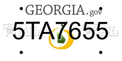 5TA7655 Georgia License Plate