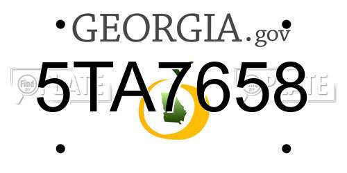 5TA7658 Georgia License Plate
