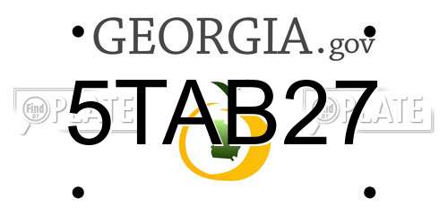 5TAB27 Georgia License Plate