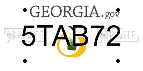 5TAB72 Georgia License Plate
