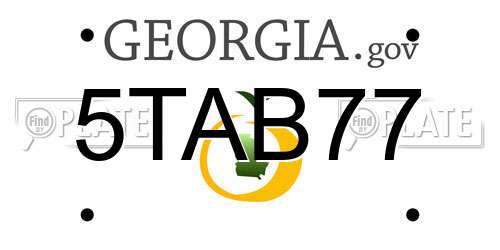 5TAB77 Georgia License Plate