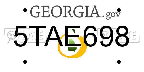 5TAE698 Georgia License Plate