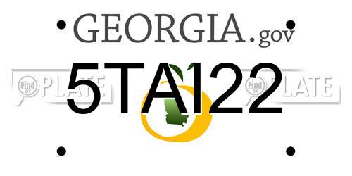 5TAI22 Georgia License Plate
