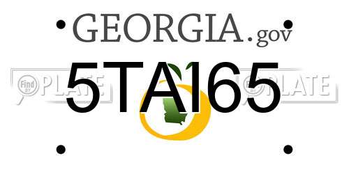 5TAI65 Georgia License Plate