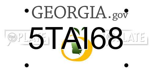 5TAI68 Georgia License Plate