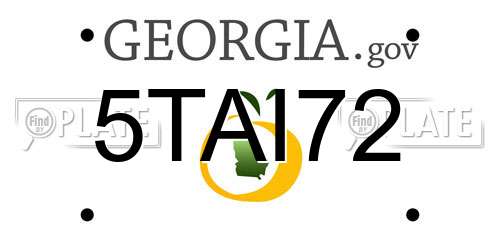 5TAI72 Georgia License Plate