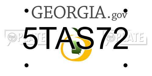 5TAS72 Georgia License Plate