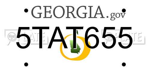 5TAT655 Georgia License Plate