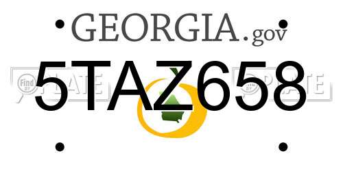 5TAZ658 Georgia License Plate