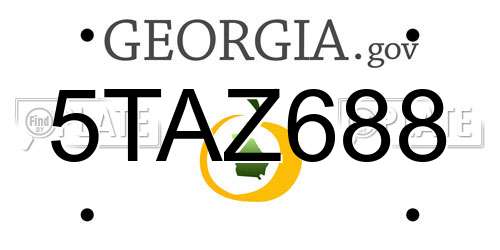 5TAZ688 Georgia License Plate