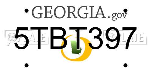 5TBT397 Georgia License Plate