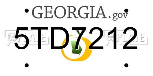 5TD7212 Georgia License Plate