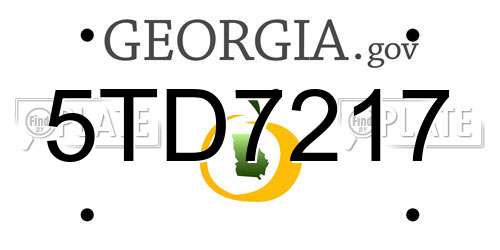 5TD7217 Georgia License Plate
