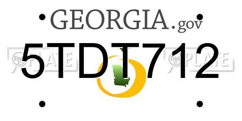 5TDT712 Georgia License Plate