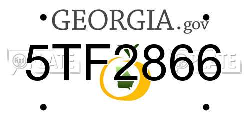 5TF2866 Georgia License Plate