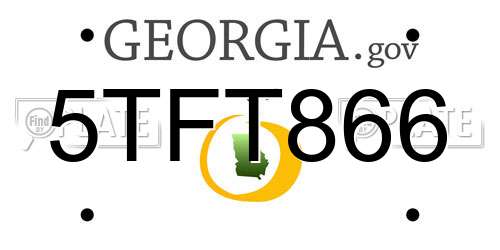 5TFT866 Georgia License Plate