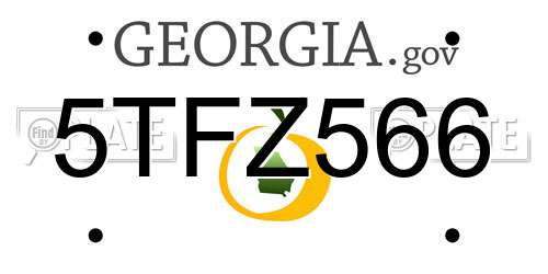 5TFZ566 Georgia License Plate