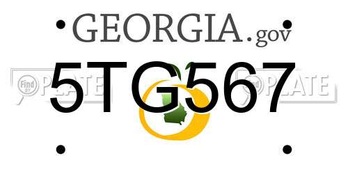 5TG567 Georgia License Plate