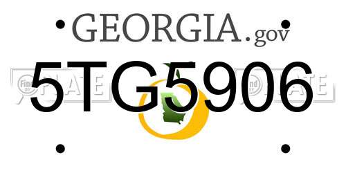 5TG5906 Georgia License Plate