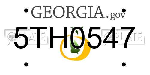 5TH0547 Georgia License Plate