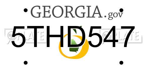 5THD547 Georgia License Plate