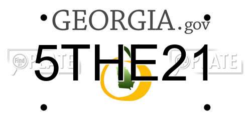 5THE21 Georgia License Plate