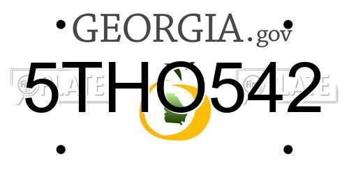 5THO542 Georgia License Plate