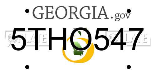 5THO547 Georgia License Plate